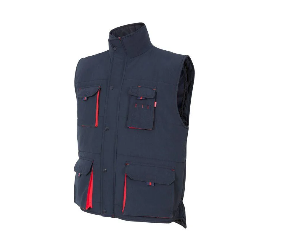 Velilla V5902 Tweekleurige Multi-pocket Gewatteerde Bodywarmer Heren – Navy / Red