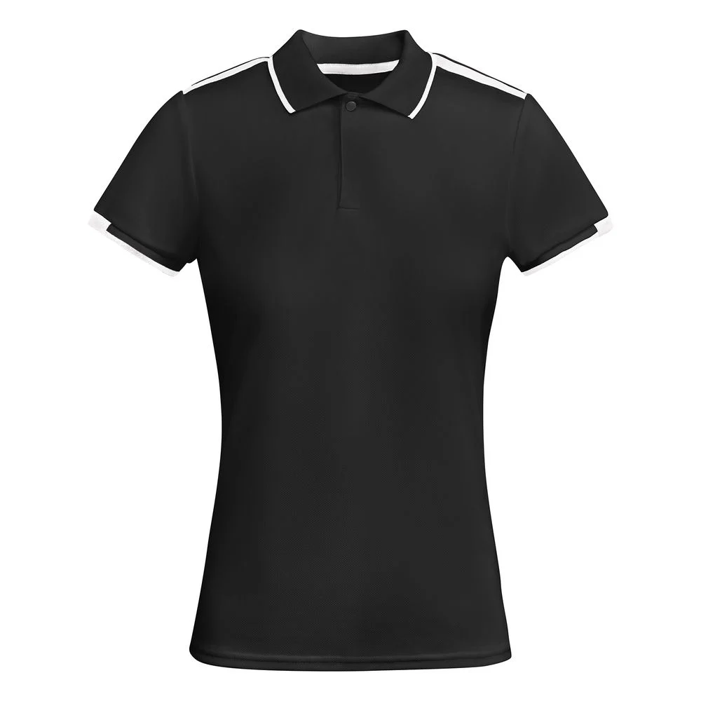 Roly PO0409 Tamil Gerecycled Sportpolo Dames – Zwart/Wit