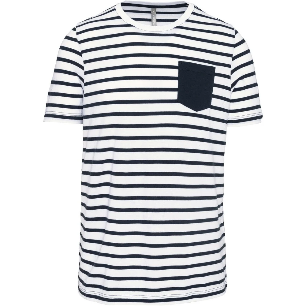 Kariban K378 Gestreept T-shirt – Gestreept Wit / Navy