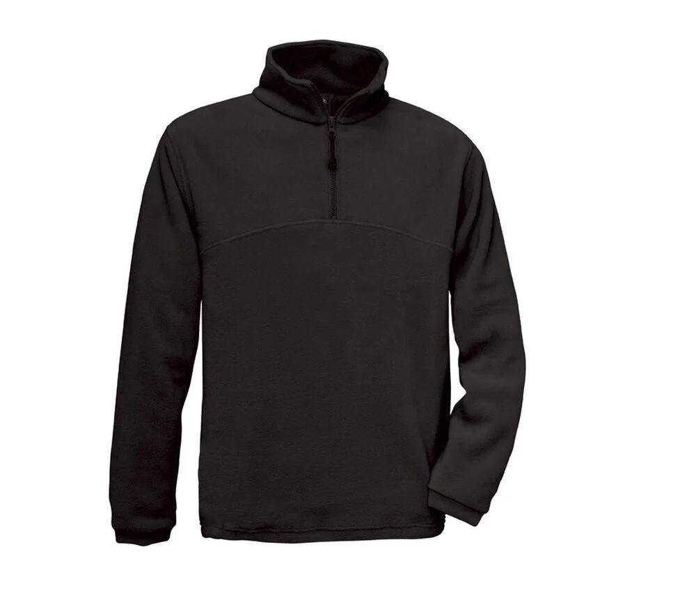 B&C BC610 Highlander+ Fleecetrui met Rits Heren – Black