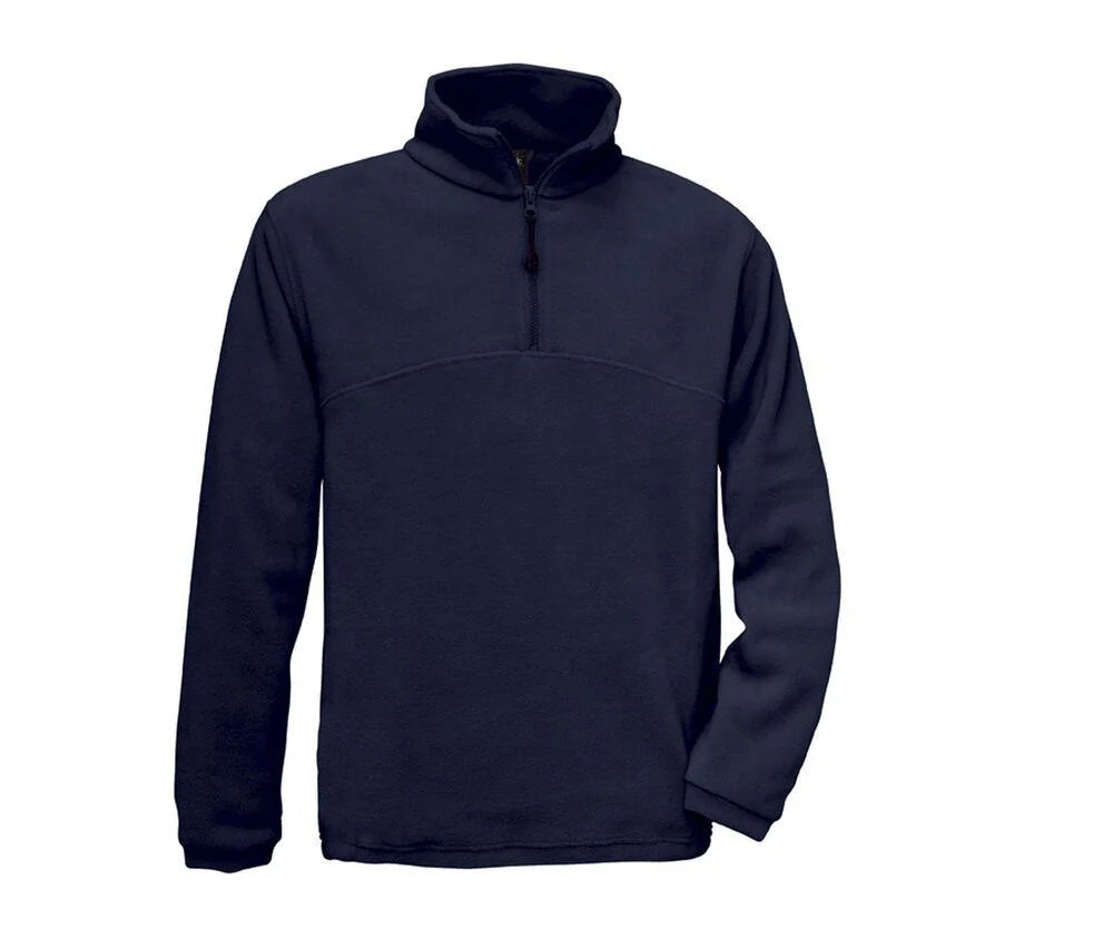 B&C BC610 Highlander+ Fleecetrui met Rits Heren – Navy
