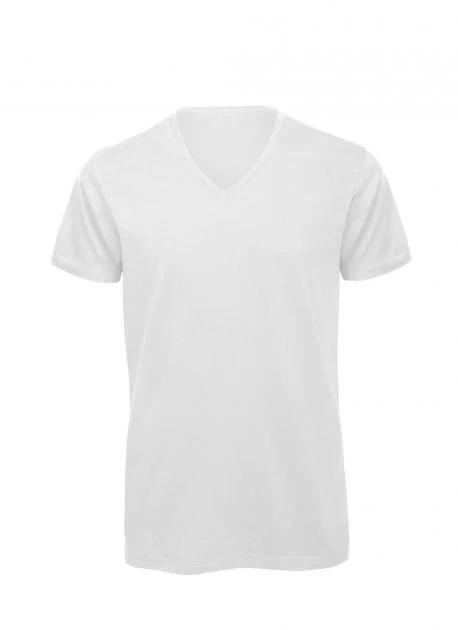 B&C BC044 TM044 V-hals T-shirt Heren – White