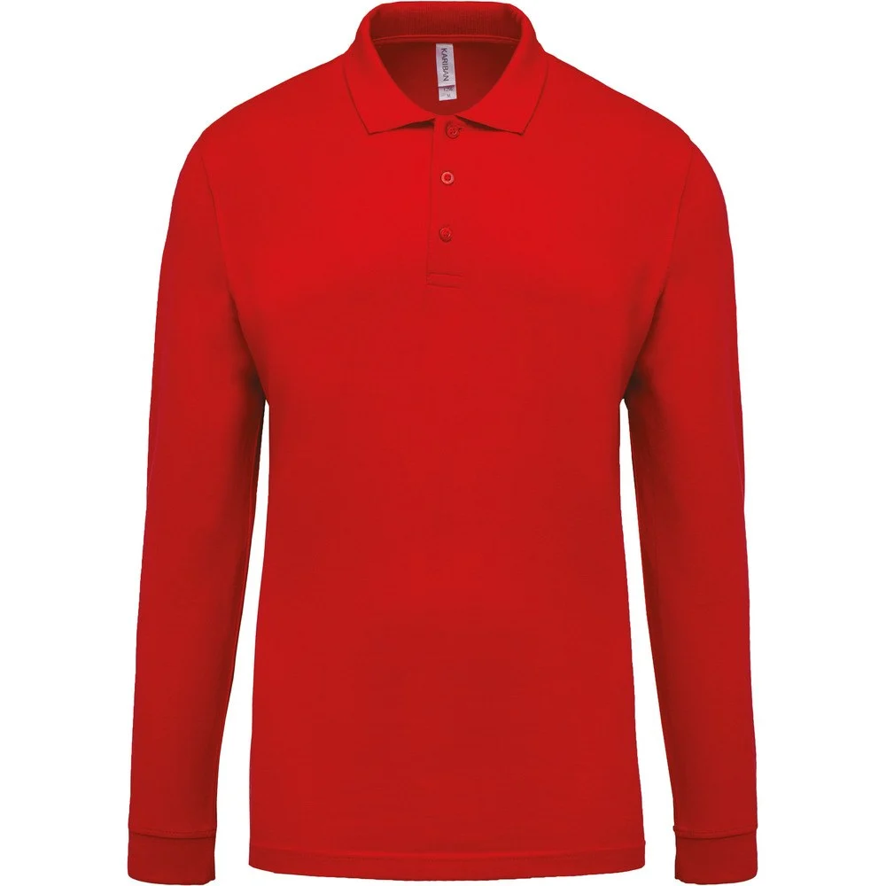 Kariban K256 Polo Lange Mouwen Heren – Rood