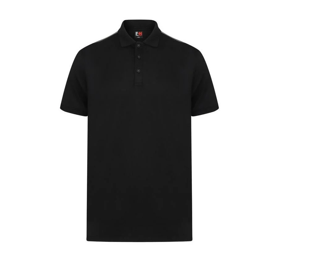 Finden & Hales LV381 Stretch Polo met Contrast – Black/ Gunmetal Grey