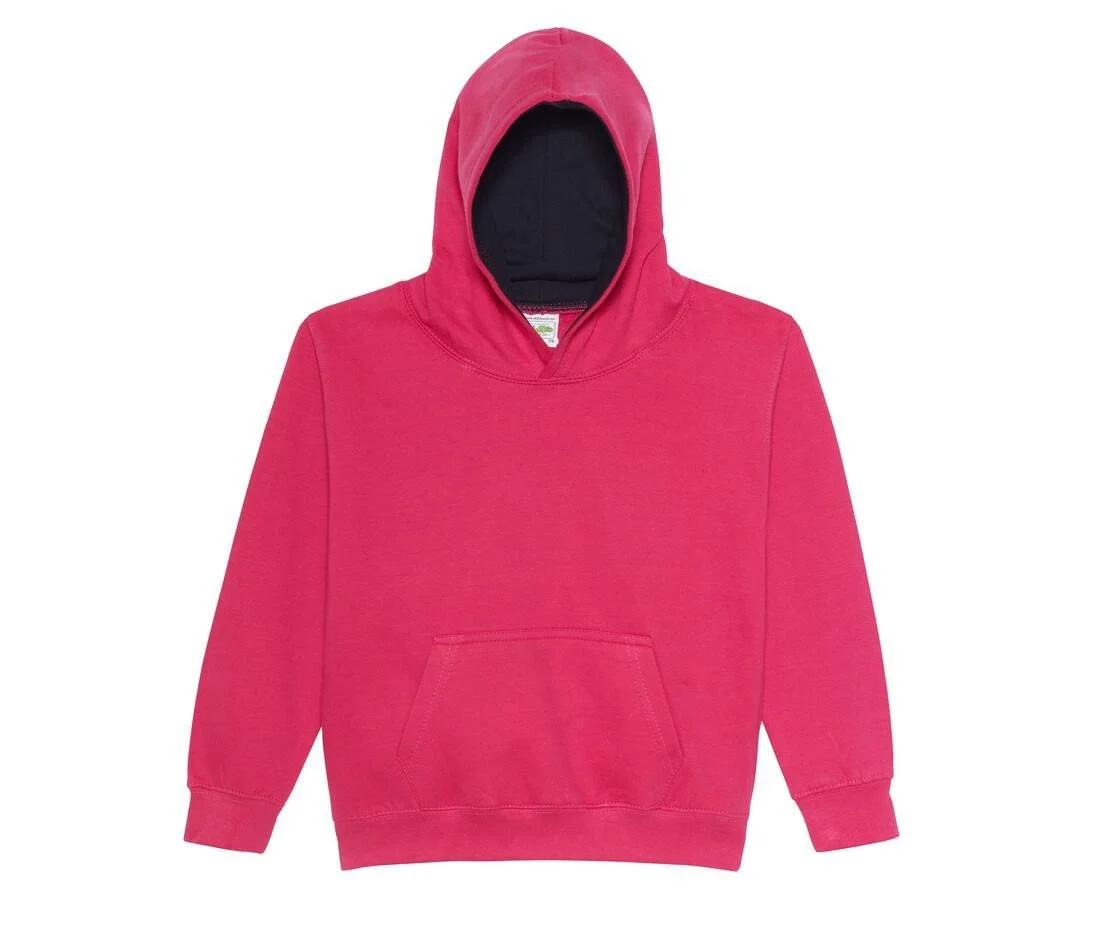 AWDIS JH03J Varsity Kinderhoodie – Hot Pink/ French Navy