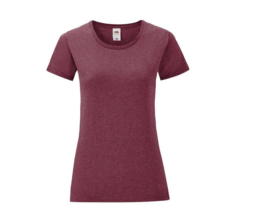 Fruit of the Loom SC151 Iconic T-shirt Dames – Burgundy