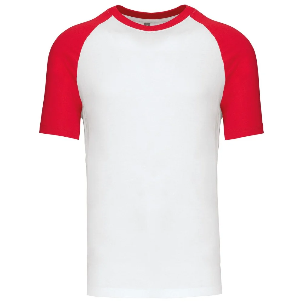 Kariban K330 Tweekleurig T-shirt Heren – Wit/Rood