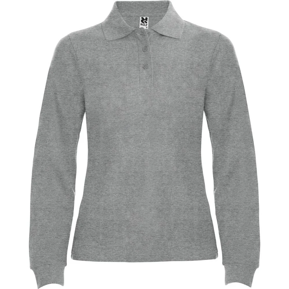 Roly PO6636 Polo Lange Mouwen Dames – Heide Grijs