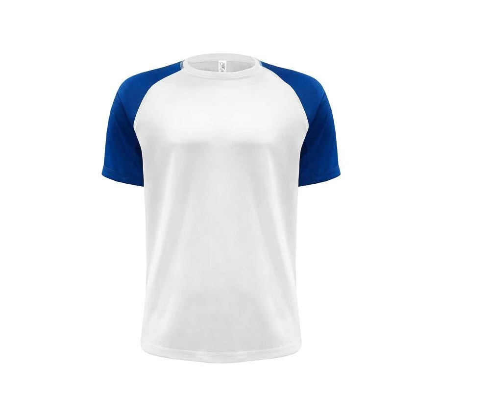 JHK JK905 Baseball Sport-T-shirt Heren – White / Royal Blue
