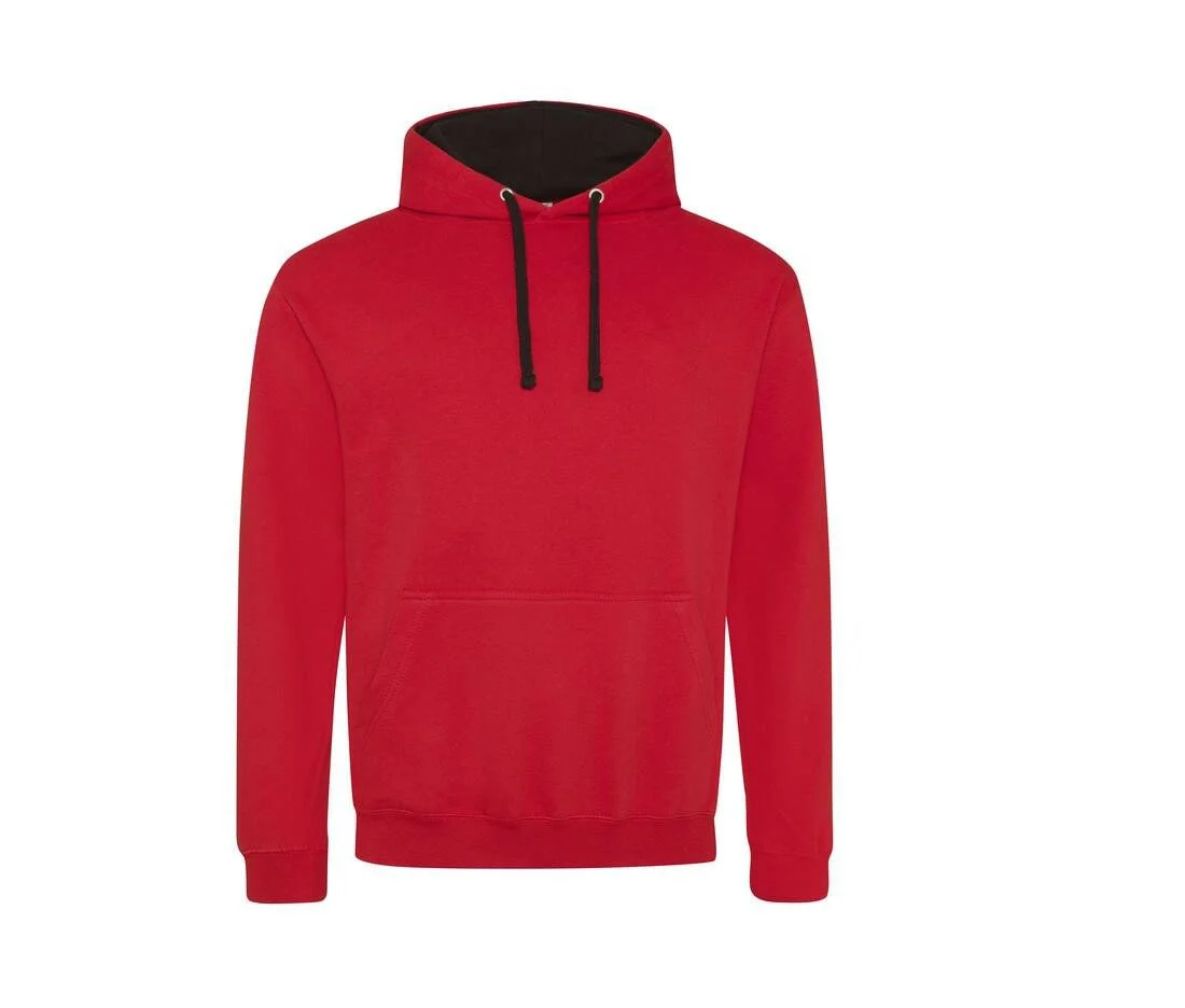 AWDIS JH003 Varsity Hoodie – Fire red/Jet Black