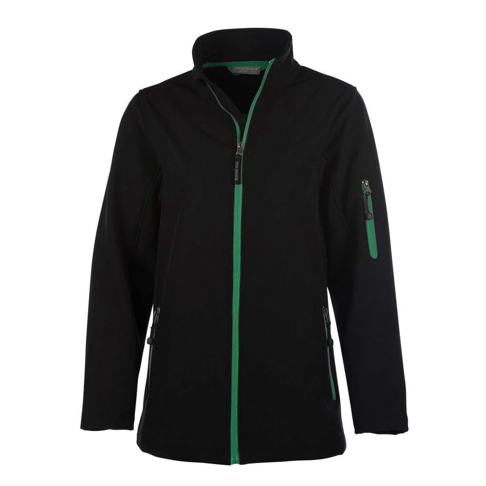 Pen Duick PK769 Atlantic Softshell Jas Dames – Black/Kelly Green