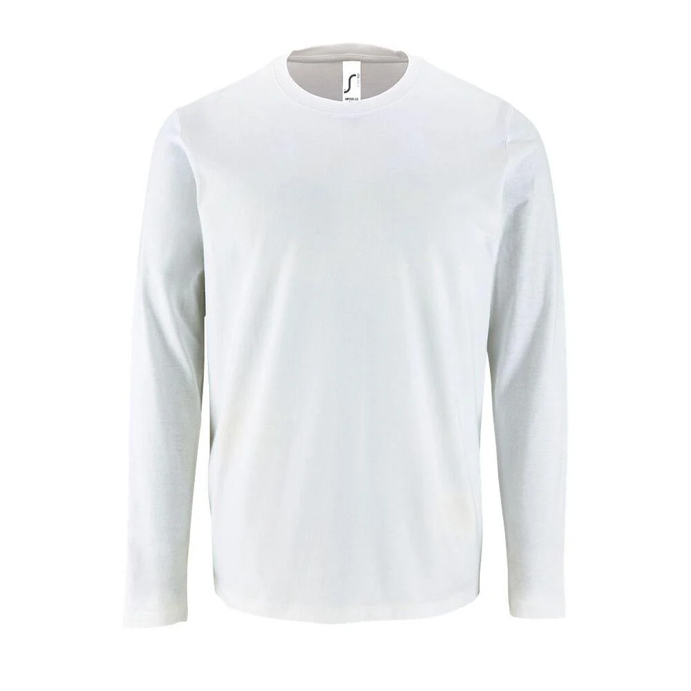 SOL'S 02074 Imperial T-shirt Lange Mouwen Heren – Wit