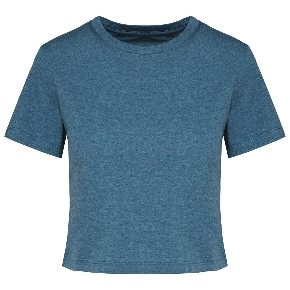 Proact PA4022 Tri-Blend Croptop Dames – Eend Blauw Heather