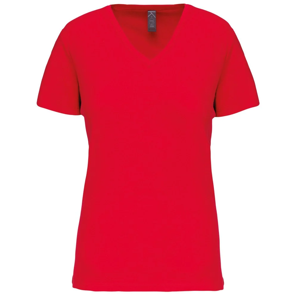 Kariban K3029IC Biologisch T-shirt V-hals Dames – Rood