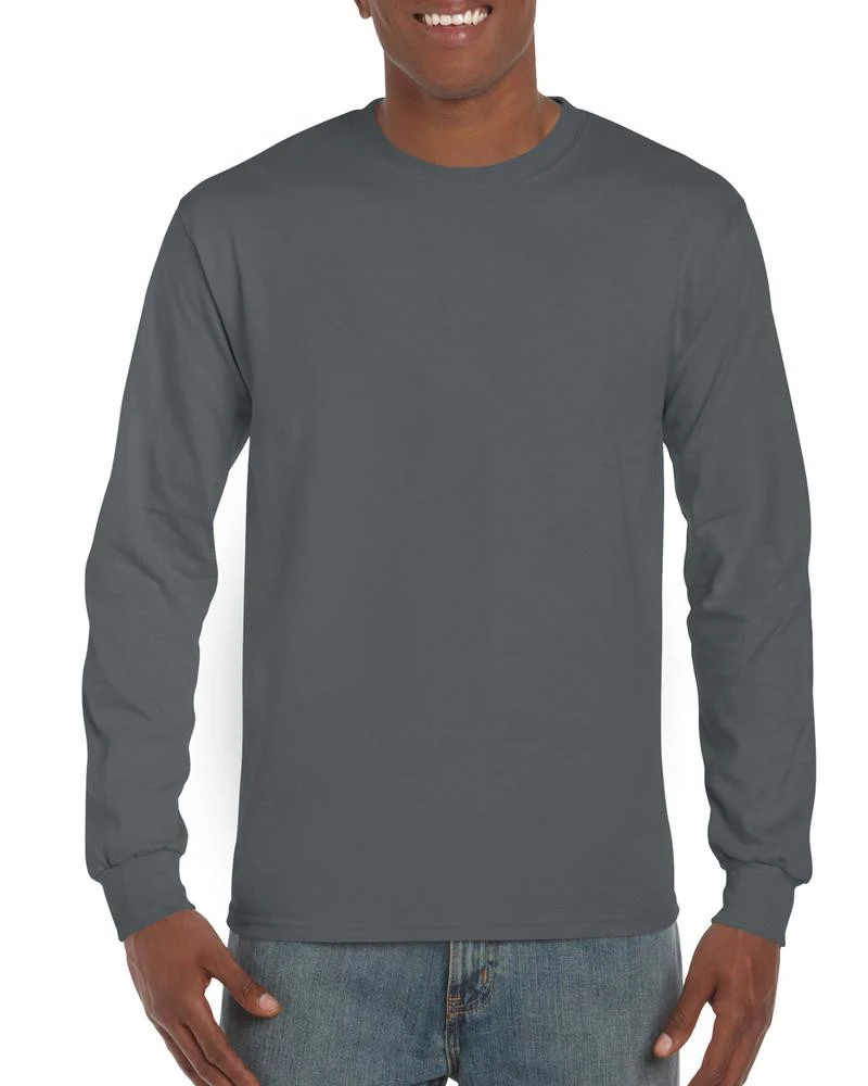 Gildan GN186 Ultra Cotton T-shirt Lange Mouwen – Charcoal