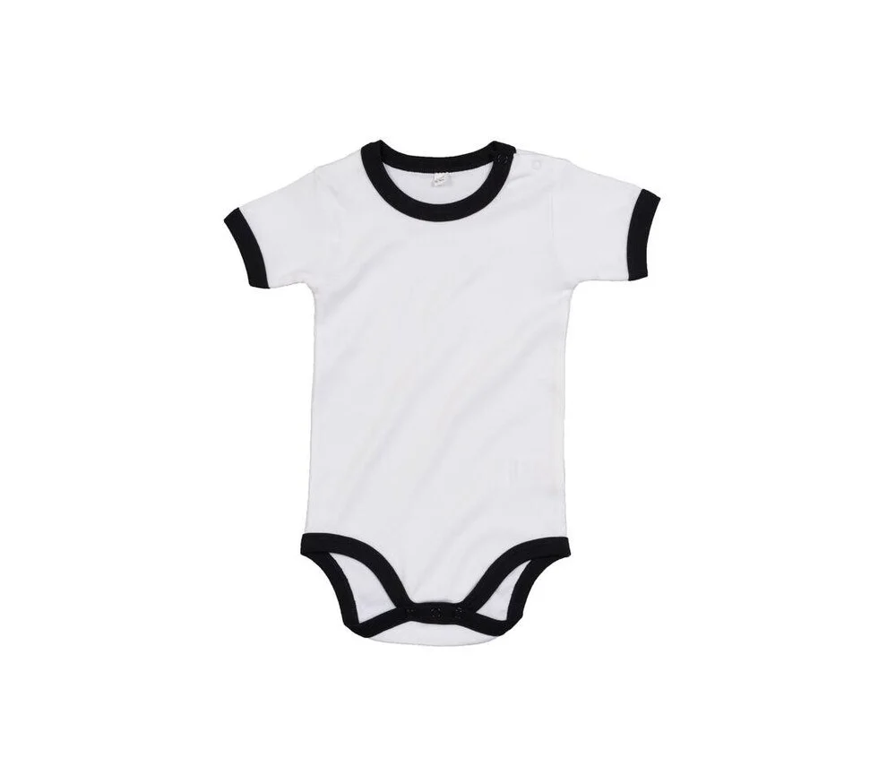 Babybugz BZ019 Biologisch Baby Romper – Wit / Zwart