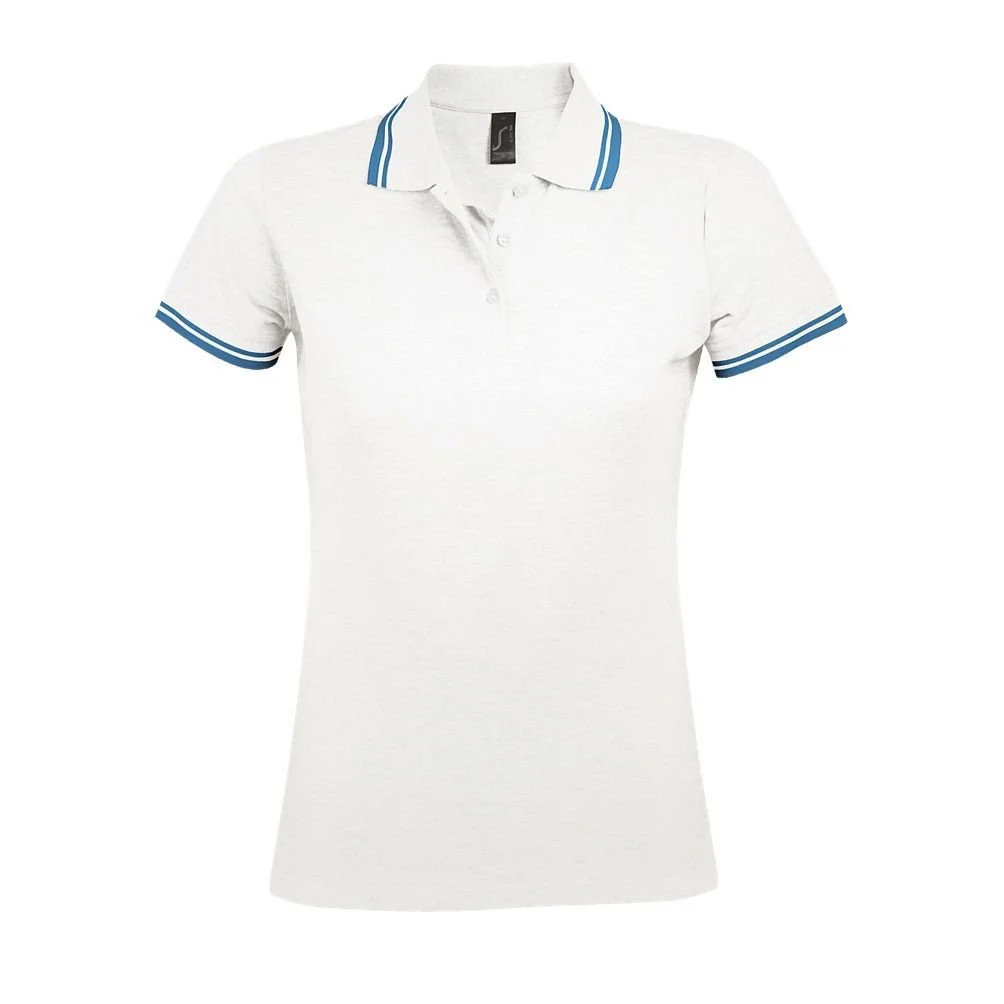 SOL'S 00578 Pasadena Polo Dames – Wit / Aqua