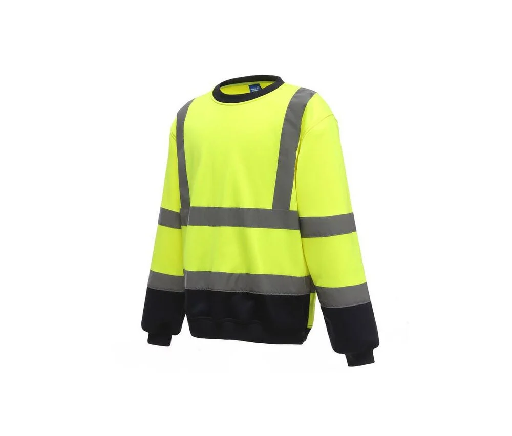 Yoko YK510 Sweater Hoge Zichtbaarheid – Hi Vis Yellow/Navy