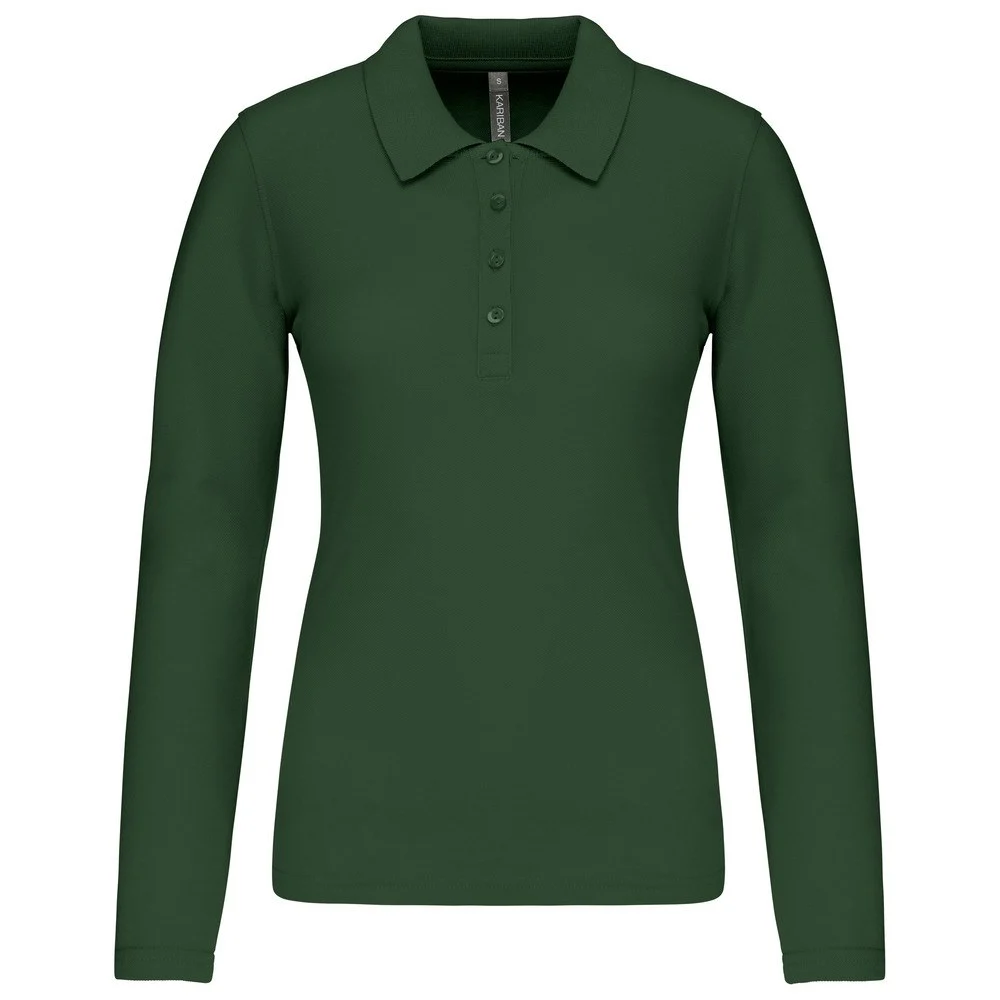 Kariban K257 Polo Lange Mouwen Dames – Bosgroen