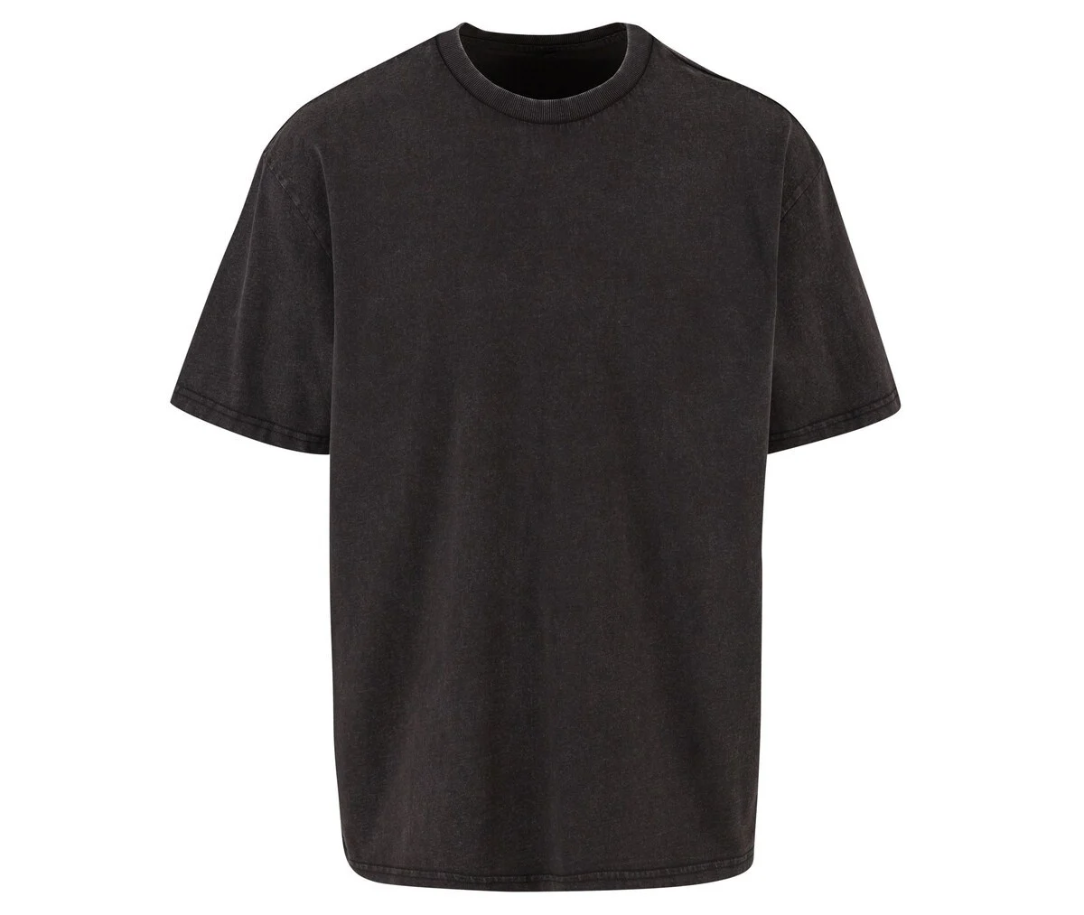 Build Your Brand BY307 Stonewash Heavy Loose Tee – Black