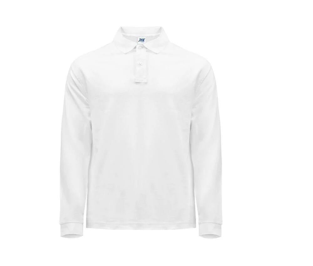 JHK JK215 Polo Lange Mouwen Heren – White