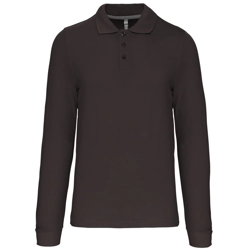 Kariban K243 Polo Lange Mouwen Heren – Donkergrijs
