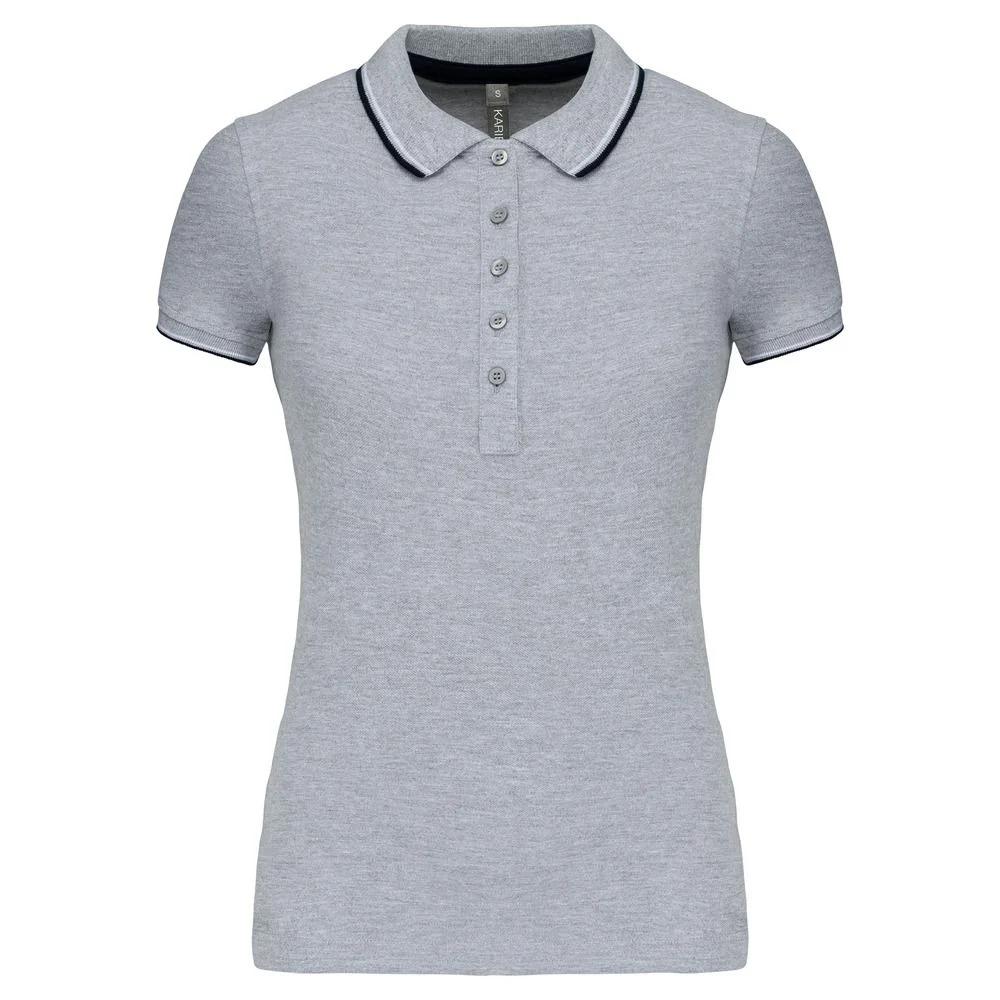 Kariban K251 Polo Dames – Oxford grijs / marine / wit