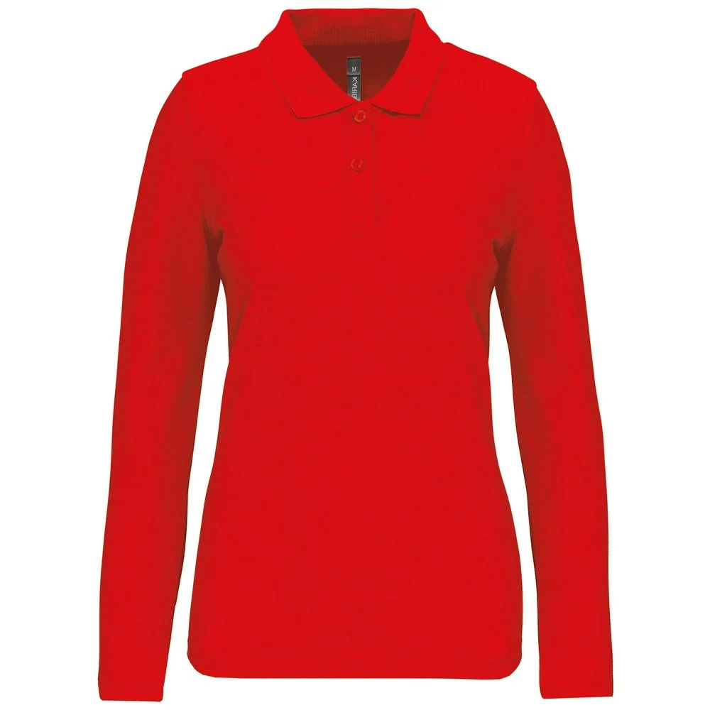 WK. Designed To Work WK277 Polo Lange Mouwen Dames – Rood