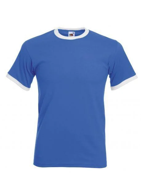 Fruit of the Loom SC245 Ringer T-shirt – Royal Blue/White