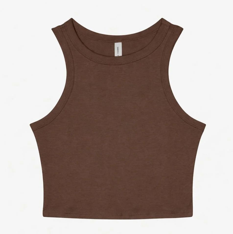 Bella+Canvas BE1019 Micro Rib Racer Tanktop Dames – Solid Cocoa Blend