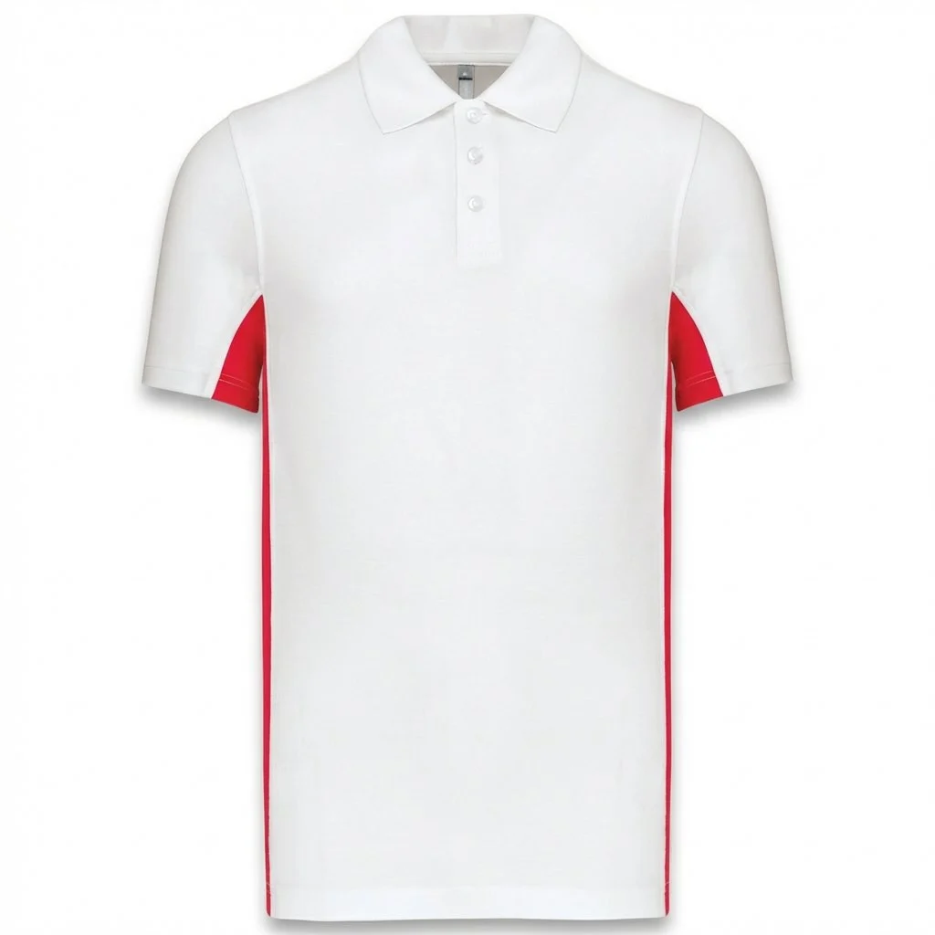 Kariban K232 Flag Tweekleurig Polo – Wit/Rood