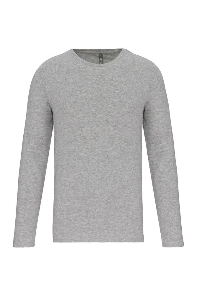 Kariban K3016 T-shirt Lange Mouwen Heren – Lichtgrijze Heide