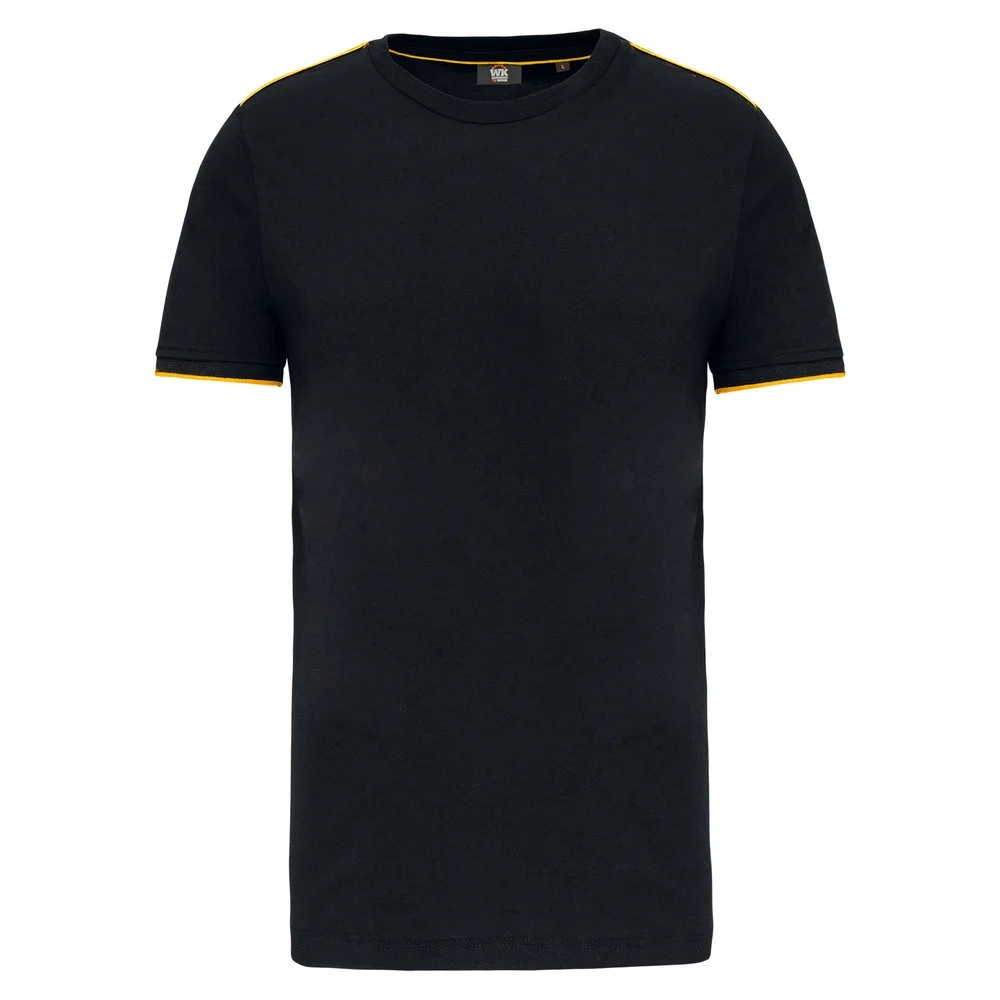 WK. Designed To Work WK3020 DayToDay T-shirt Heren – Zwart / Geel