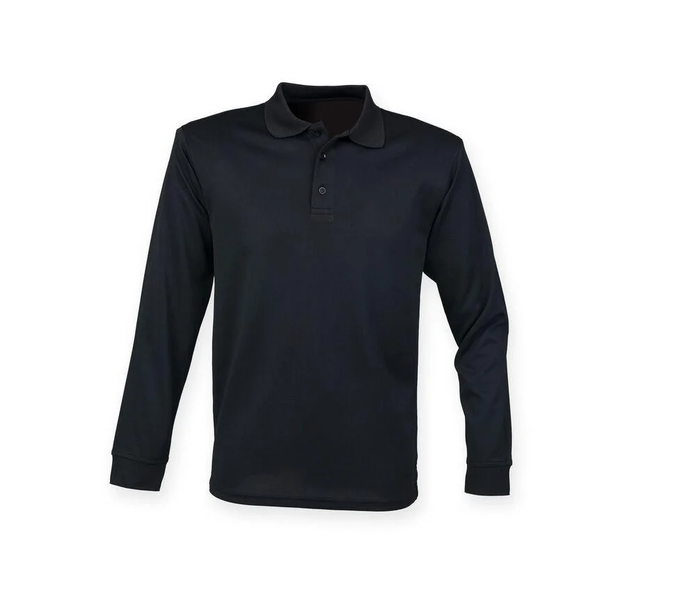 Henbury HY478 Polo Lange Mouwen – Black