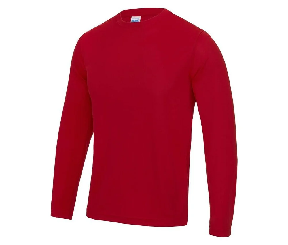Just Cool JC002 Neoteric Sport T-shirt Lange Mouwen Heren – Vuurrood