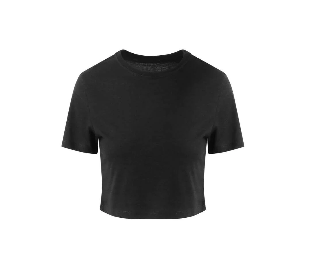Just T's JT006 Tri-Blend Cropped T-shirt Dames – Solid Black