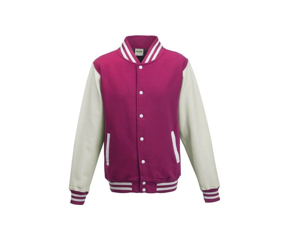 AWDIS JH043J Kinder Basketbal Sweater – Hot Pink / White