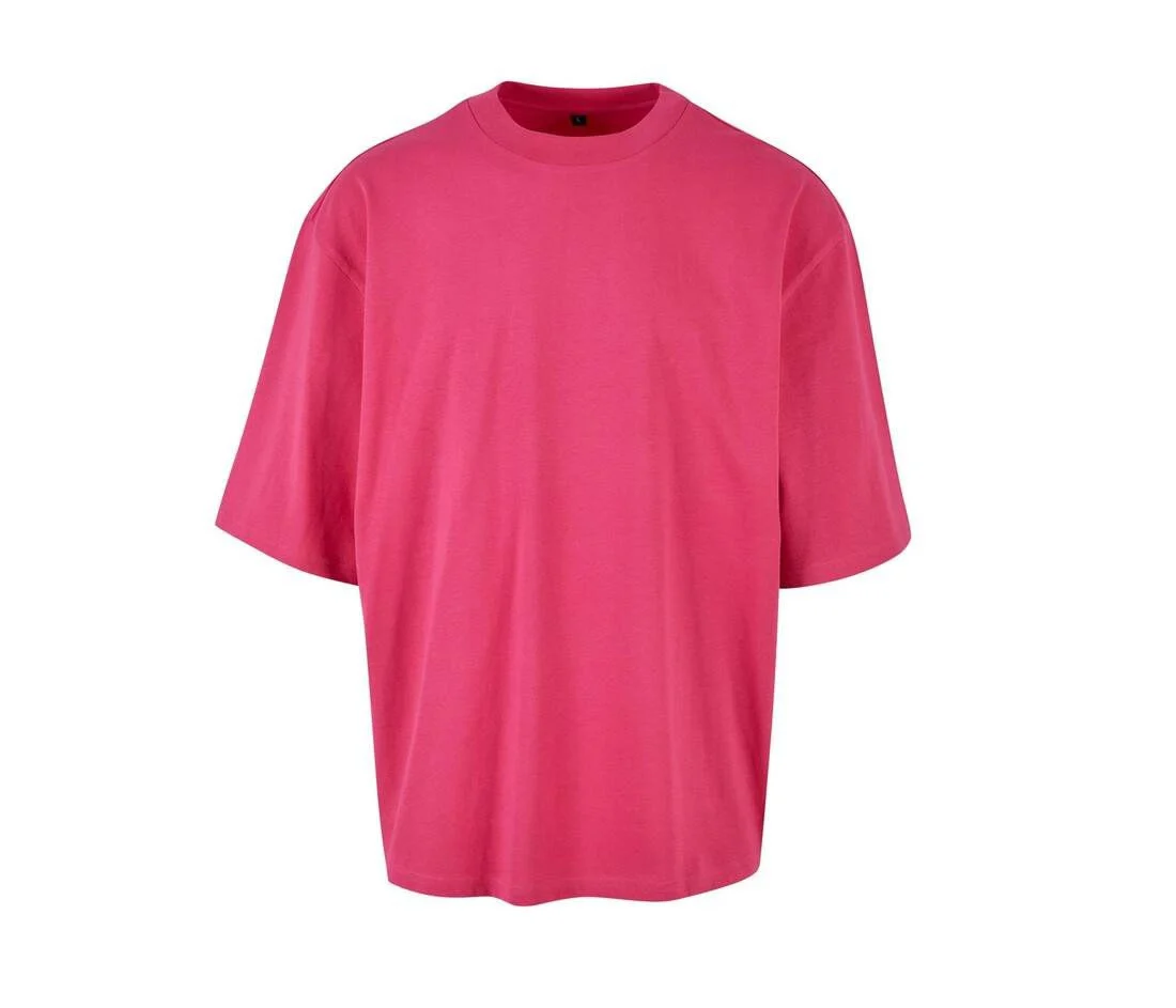 Build Your Brand BY256 T-shirt met Oversized Mouwen – Hibiskus Pink