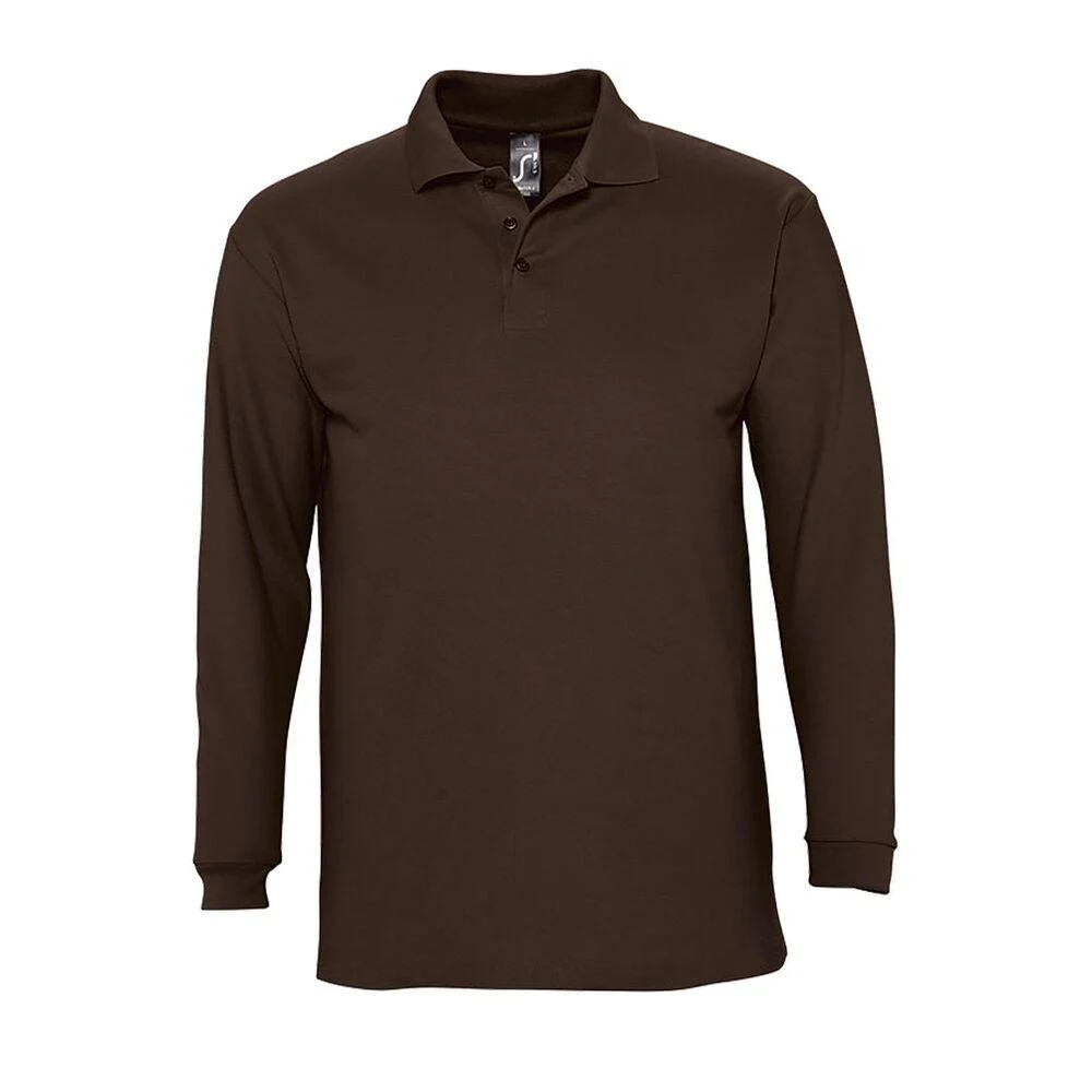 SOL'S 11353 Winter Polo Lange Mouwen Heren – Chocolade