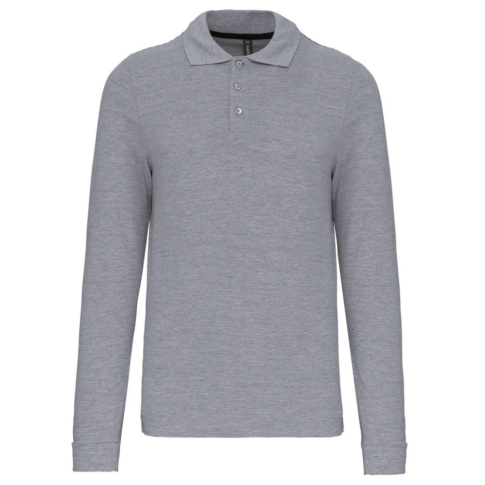 Kariban K243 Polo Lange Mouwen Heren – Oxford grijs