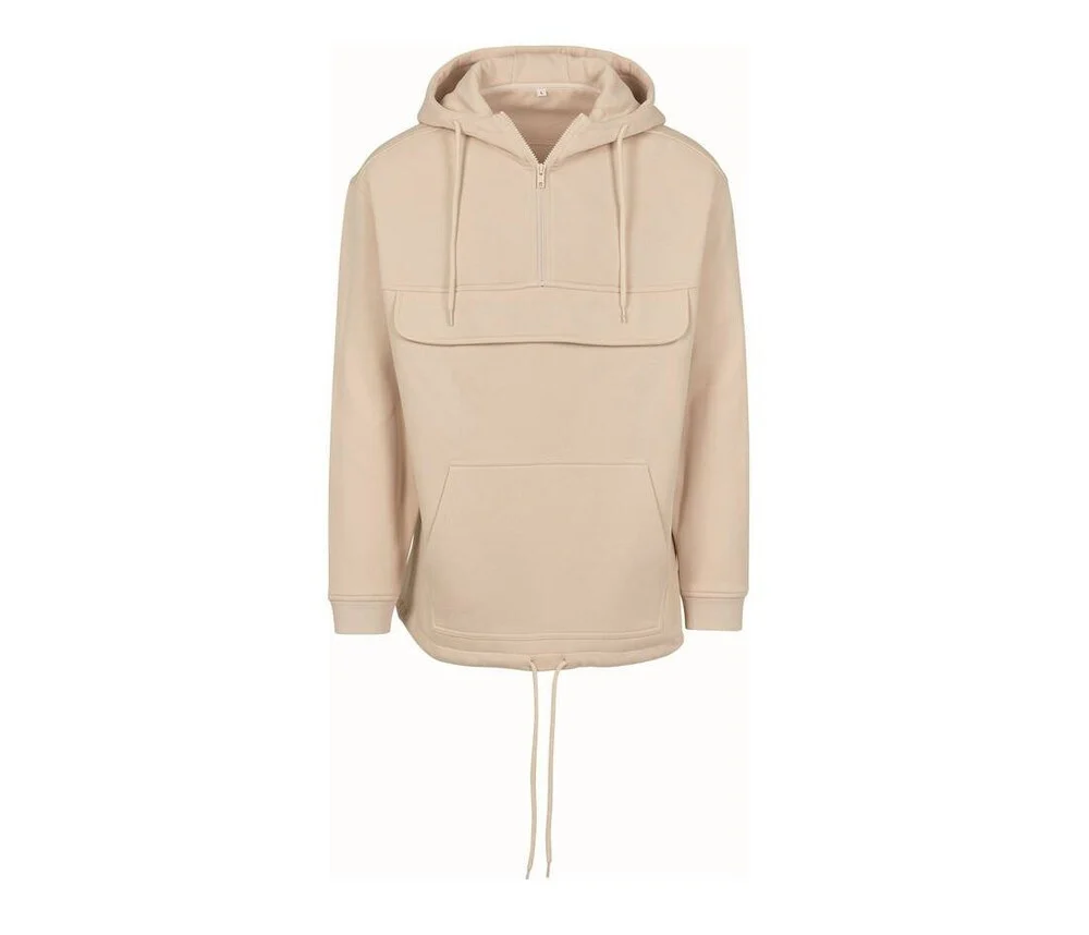 Build Your Brand BY098 Hoodie met Ritskraag Heren – Sand