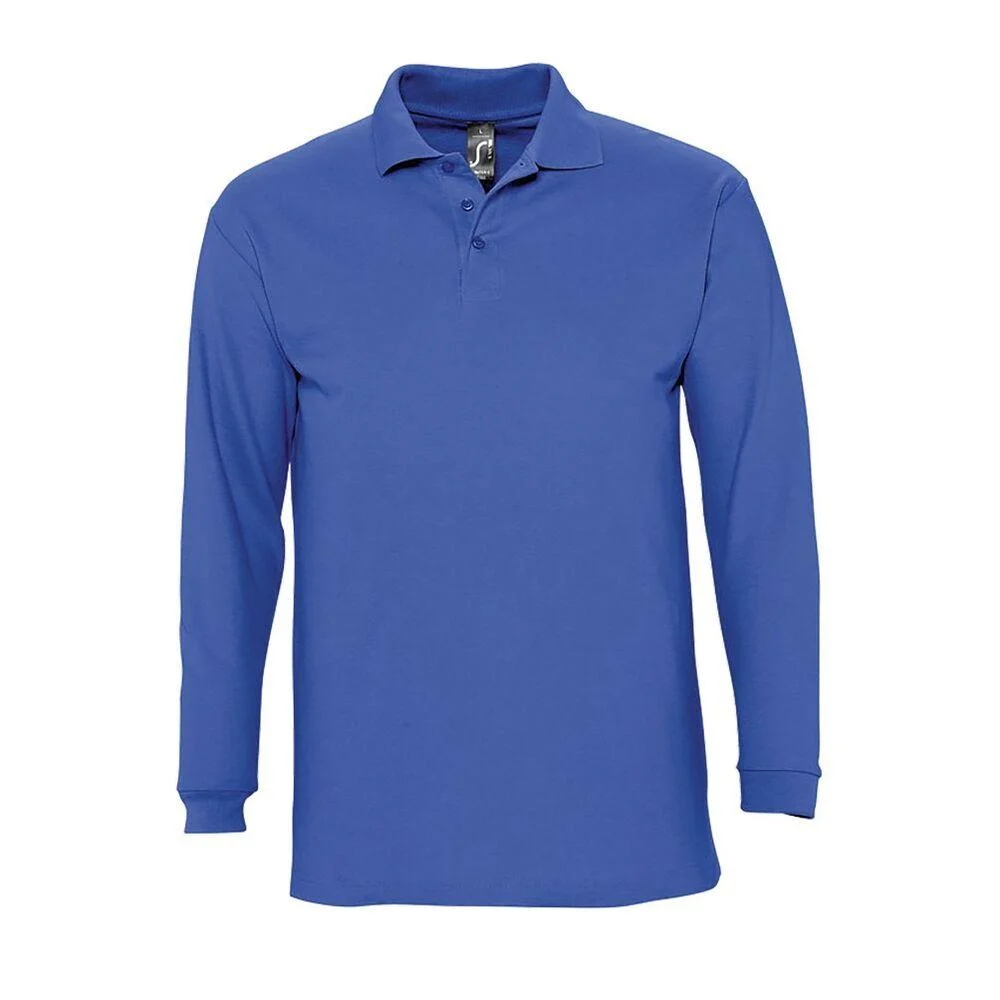 SOL'S 11353 Winter Polo Lange Mouwen Heren – Koningsblauw