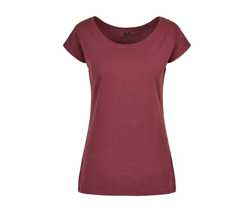Build Your Brand BYB013 Wide Neck T-shirt Dames – Cherry