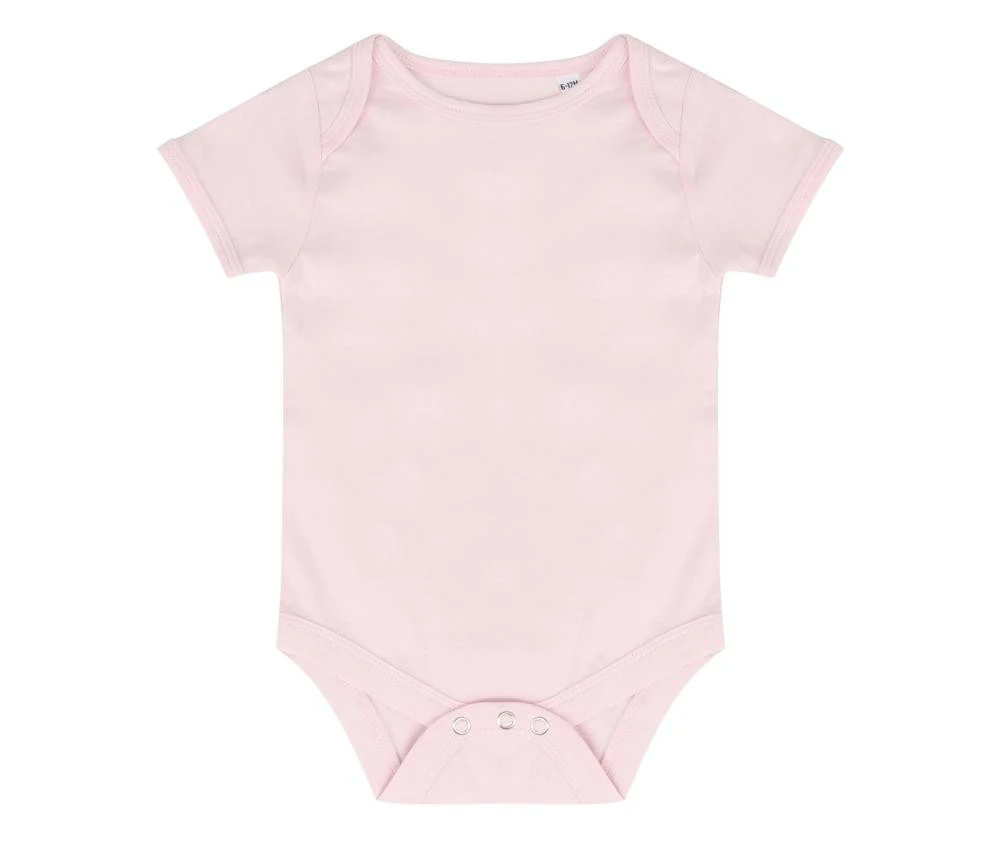 Larkwood LW500 Baby Romper Korte Mouw – Pale Pink