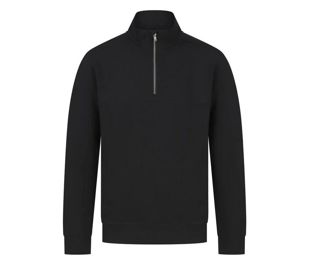Henbury HY842 Duurzame 1/4 Zip Sweater – Black