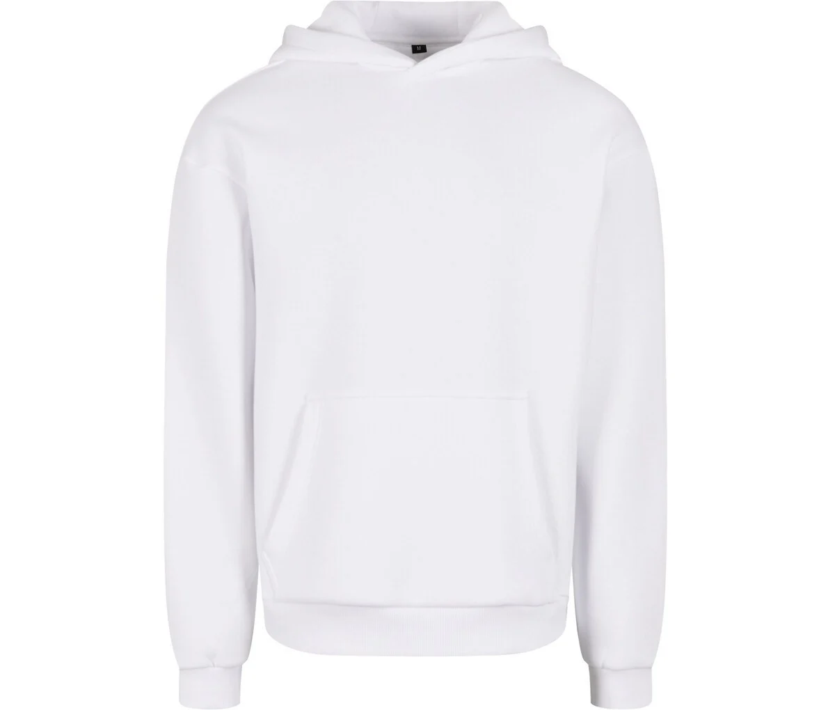 Build Your Brand BY284 Fluffy Hoodie – White
