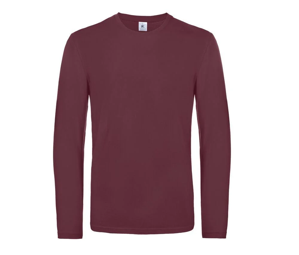 B&C BC07T #E190 T-shirt Lange Mouwen Heren – Burgundy
