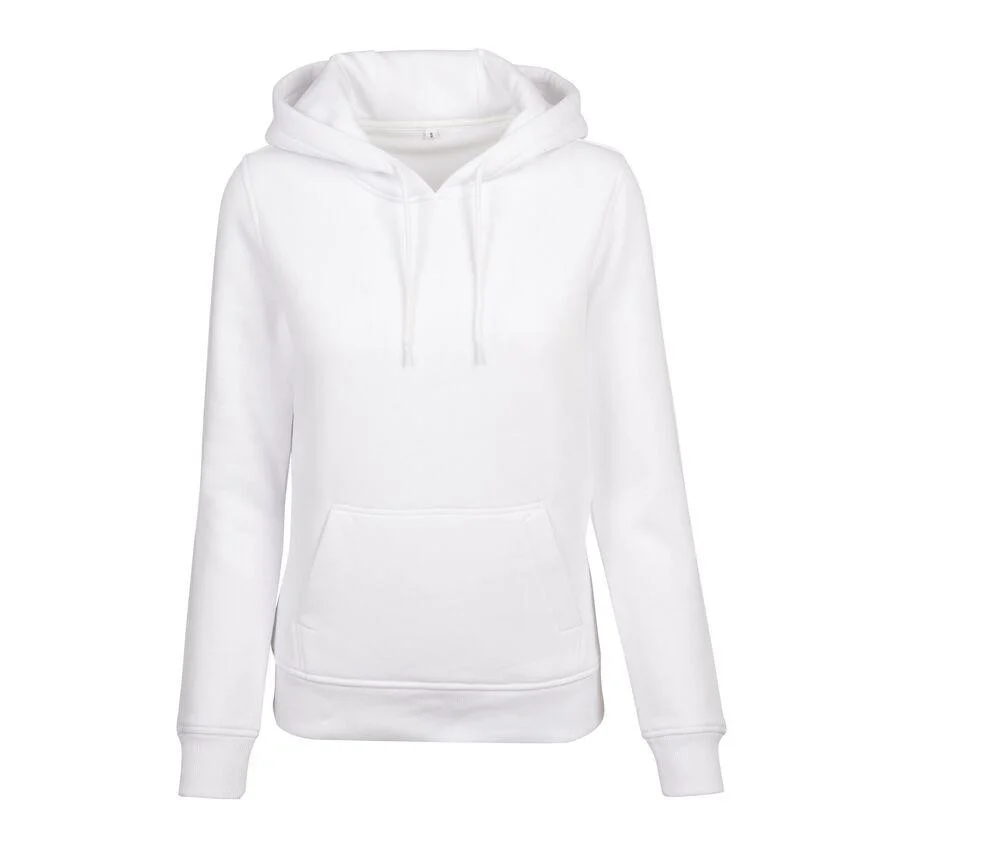Build Your Brand BY026 Zware Hoodie Dames – White