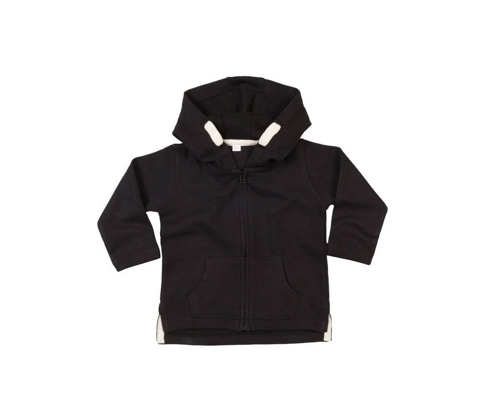 Babybugz BZ032 Babyhoodie met Rits – Black