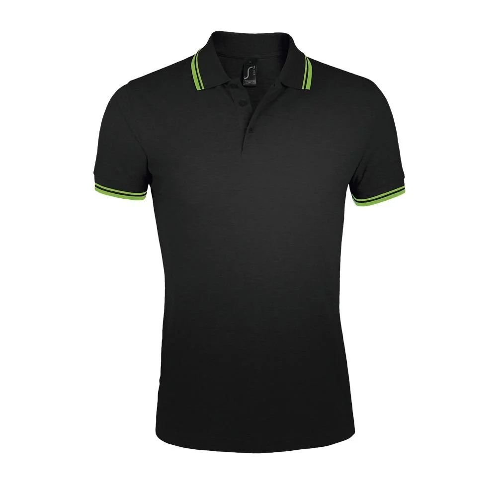 SOL'S 00577 Pasadena Polo Heren – Noir / Limoen